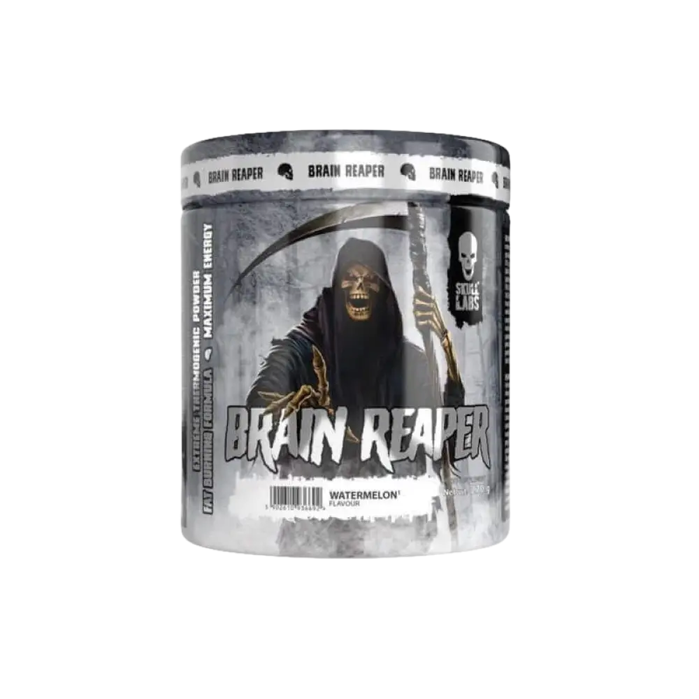 Brain Reaper - Supplément de pré-entraînement thermogénique innovant pour une énergie accumulée, une concentration améliorée, et des performances maximales.