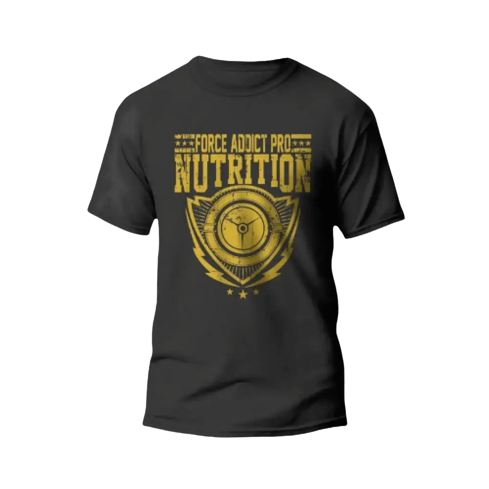 Force Addict Pro T-SHIRTS S T-Shirt Noir Force Addict Pro Serie Shield Impression Gold