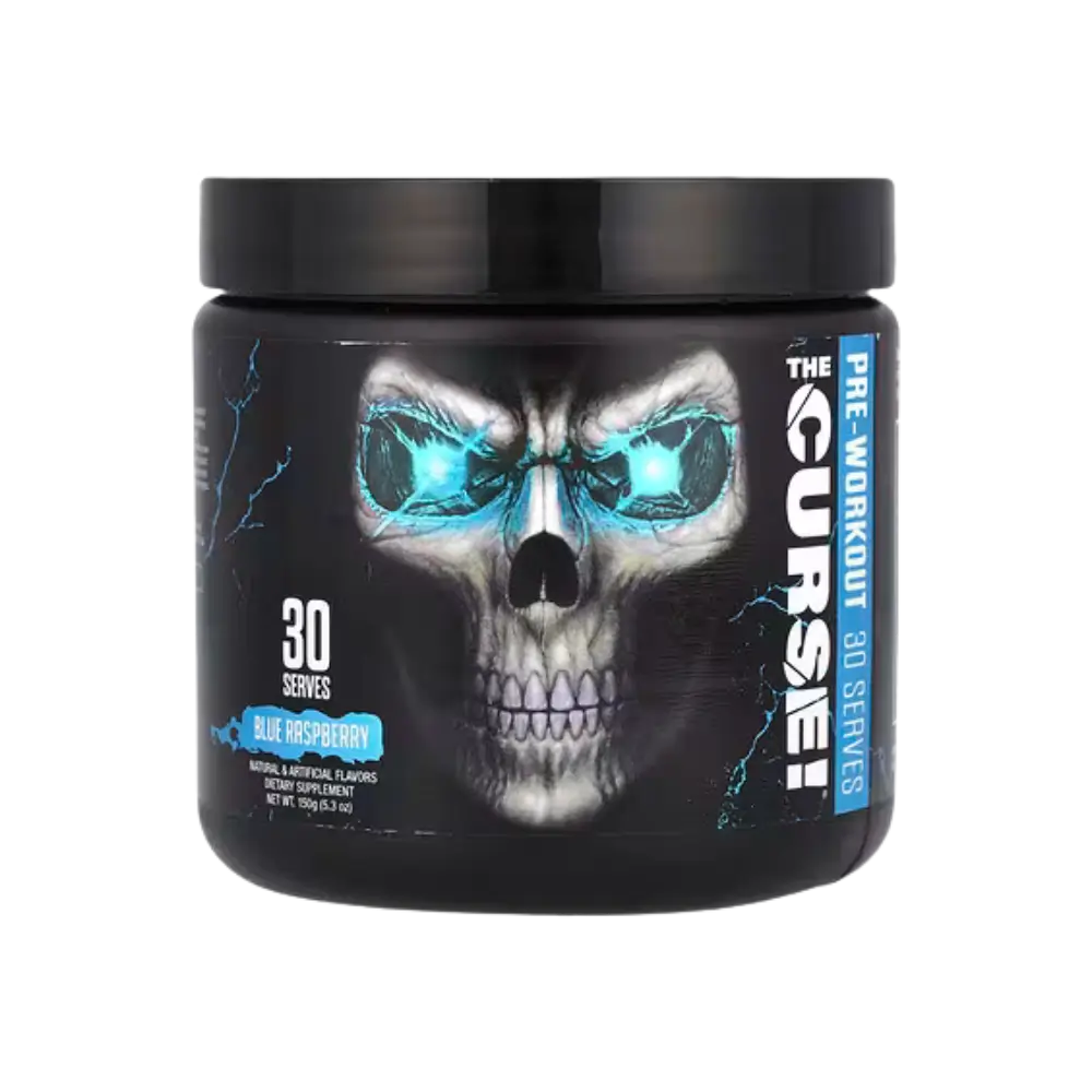 Booster pré-workout The Curse JNX Sports saveur Blue Raspberry – 30 doses 150g