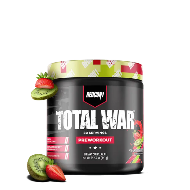 Pré-Workout Redcon1 Total War Fraise Kiwi – Performance et énergie – 30 doses