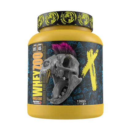 Contenant de protéine whey DIGEZYME 1360g avec logo skull, pour un système gastro-intestinal sain