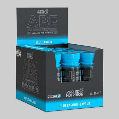 Pack de 12 ABE Pre-Workout Shots Blue Lagoon chez Force Addict Pro.