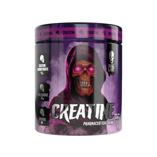 SKULL LABS® Creatine - Supplément de monohydrate de créatine enrichi en bêta-glucane, idéal pour la prise de masse musculaire et l'amélioration des performances sportives.