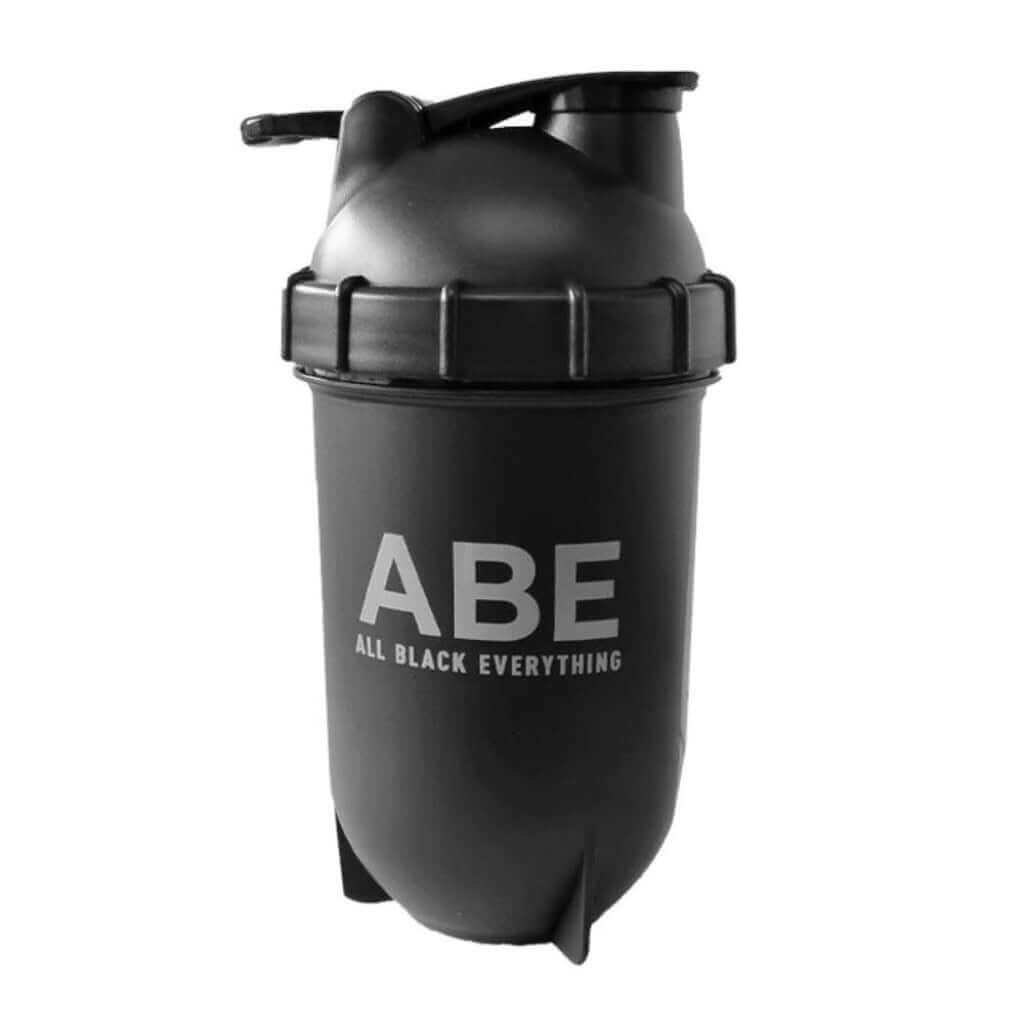 Shaker ABE Applied Nutrition 500ml - noir et élégant, avec boule mélangeur en acier inoxydable, parfait pour les boissons protéinées