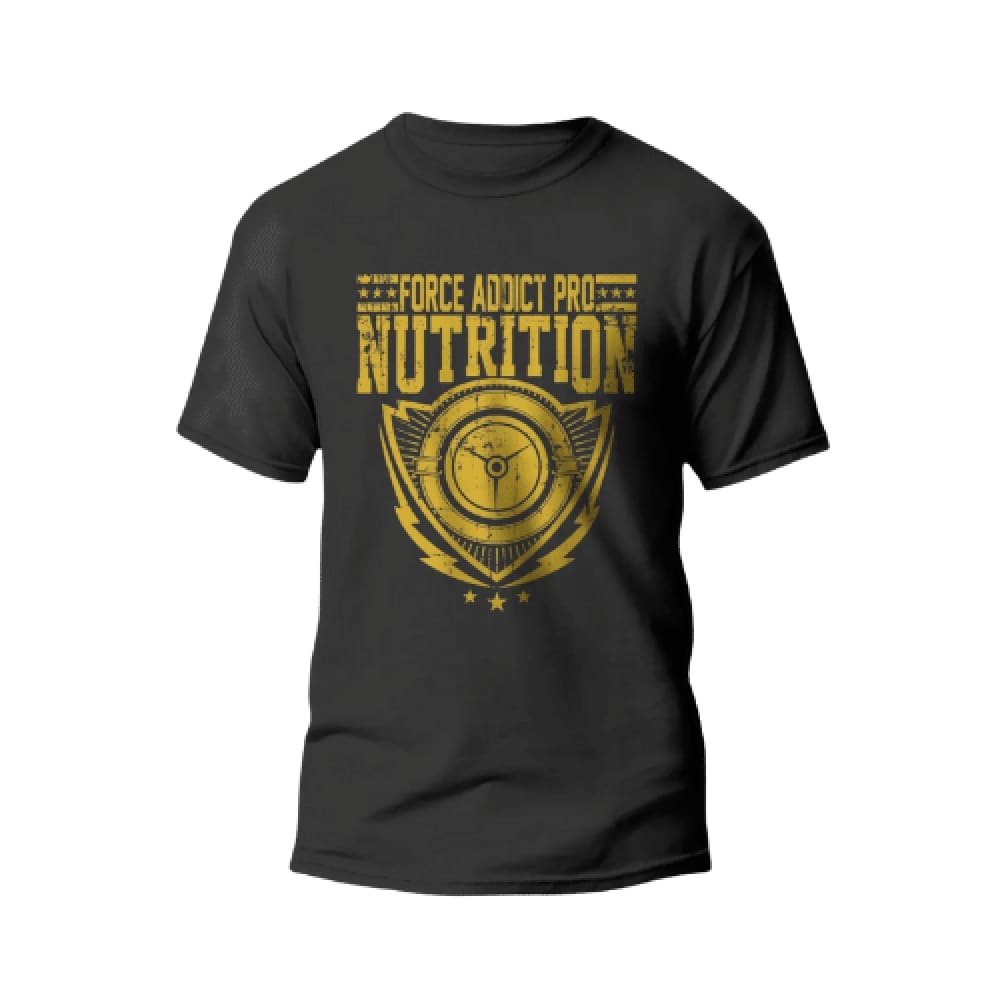 Force Addict Pro T-SHIRTS S T-Shirt Noir Force Addict Pro Serie Shield Impression Gold